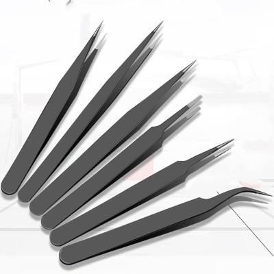 China Silver Aluminum Bronze Black Bird Tweezers ESD-15 Stainless Steel Nest ESD-15 Tweezers PP Box Packing Box Packing for sale