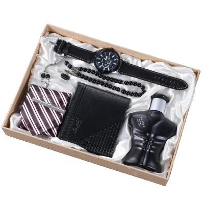 China Casual Simple Creative Classic Personality Automotive Gift Mens Watch+Necklace+Tie+Wallet+Perfume+Cuff (6pcs/set) for sale