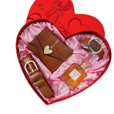 China Fashion \ popular gift woman quartz watch wallet luxury perfume belt and other love gift box exquisite gift set combination for sale