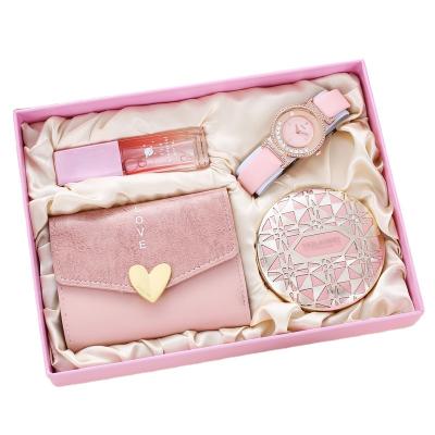 China Fashion\Popular Luxury Gift Woman Fashion Watch Small Perfume Powder Wallet Beautifully Packaged Luxury Gift Set for sale