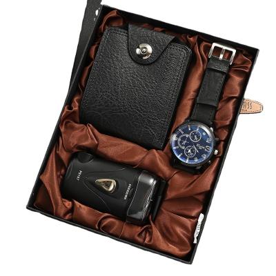 China Fashion\Business\Luxury Men's Quartz Combo Watches Wallets Razors Gift Sets Custom And Sample Support for sale