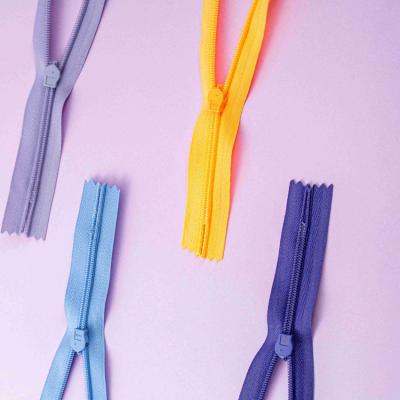 China China Supplier Garment Accessories Cloth Viable Colorful 3# End-End Invisible Zipper With Tear Drop Pull For Dress Dress for sale