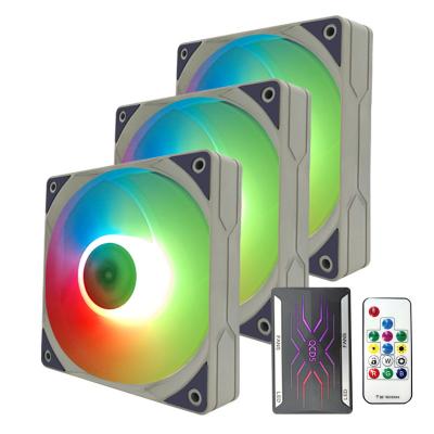 China ARGB new product in 2022 QCDS with fit pc 120mm rgb remote control fans cooling 12v cooler pwm cpu fan low noise for sale