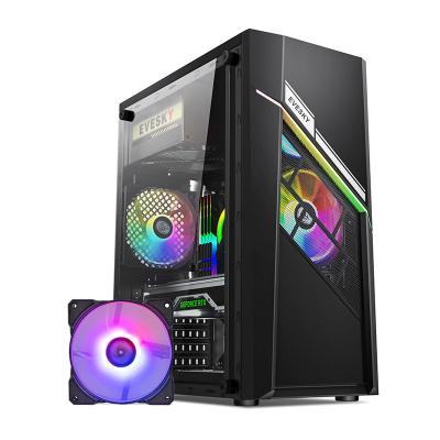 China With Global Hot Selling Side Panel Window PC Cabinet RGB Fan Desktop Computer Case Support Matx ATX Anime Gaming Computer Cases for sale