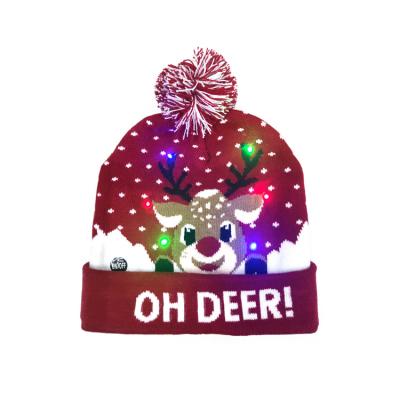 China JOINT Christmas Decorations Adult Children Knitting Christmas Hat 7 Color Christmas Knitting Tops Old Hats for sale