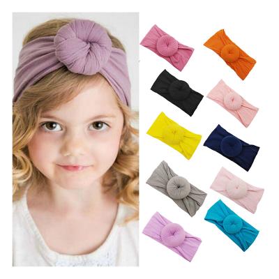 China Popular Nylon Donut Baby Hair Headdress Super Soft Nylon Stocking Child Headband for sale