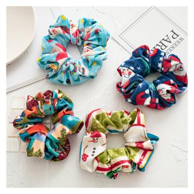 China Halloween Hair Accessories Hair Scrunchies Attractive Christmas Flannel Hair Ponytail Women Elastic Hair Bands for sale