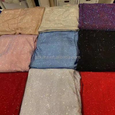 China 2021Hot Viable Selling Custom Luxury Elastic Fabric Stones Rhinestone Crystal Fabric For Making Dress for sale