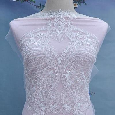 China Sustainable Applique Trim on Mesh, DIY Dress Applique bridal appliques motifs and trims for wedding for sale