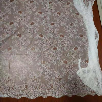 China Bridal Dress Lace Fabric The Wedding Chantilly Lace Italian Eyelash Fabric Viable For Traditional Wedding for sale