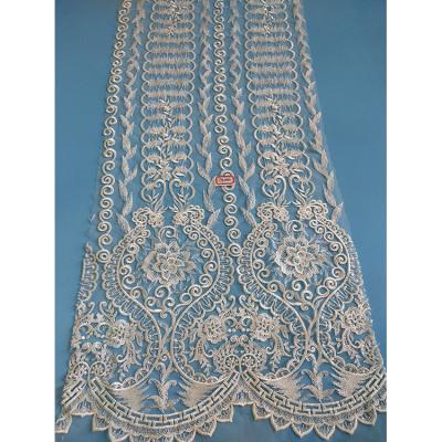 China 2020 Bridal Lace Fabric Guangzhou Lace Fabric Factory Wedding Dress Viable Lace Fabric Embroidery Tulle Lace Fabric for sale