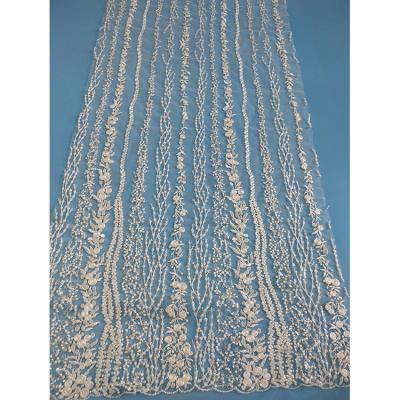 China Viable Custom Luxury Design Bridal White Tulle Sequins Embroidery Lace Fabric For Dressing for sale