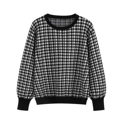 China QUICK DRY women's geometric retro knit women's autumn casual top women's sweater 2021 plus for sale