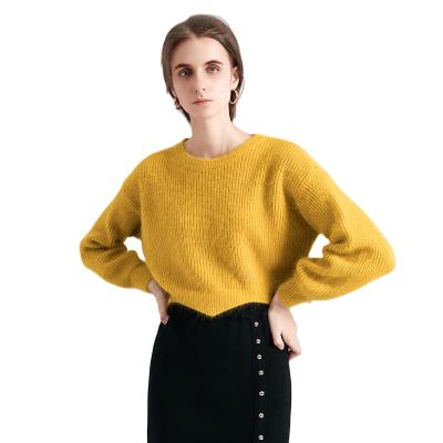 China 2021 European and American soft leisure decoration edge wave fashion neck sleeve sweater women short round Anti-wrinkle long for sale