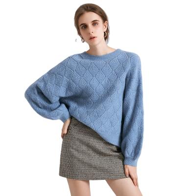 China Loose round breathable women's sweater long front knitting bottom sweater short back autumn and winter shirt outnet for sale