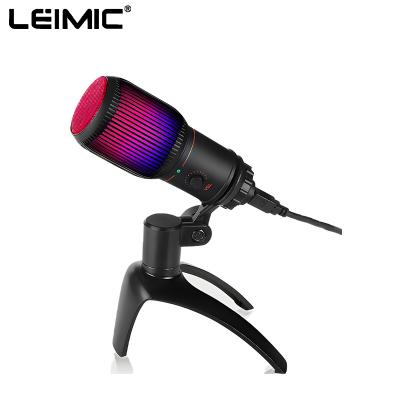 China Professional USB Microphone Model A8 Gaming Mic Live Streaming Condenser Desktop RGB Gaming USB Recording Studio Microphone NEW for sale