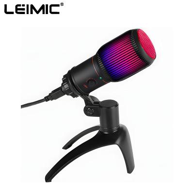 China NEW ModeProfessional RGB USB Microphone Mobile ComputerMicrophone USB Condenser Microphone Game Recording Live Broadcast Connection for sale