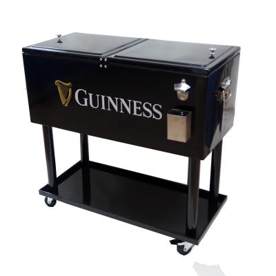 China Sustainable Hot Sale Retro Cooler Box With Outdoor PU Injection Metal Cooler for sale