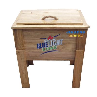 China Sustainable 57L Beer Tabletop Wooden Box Cooler Container 13JH0609-14 for sale