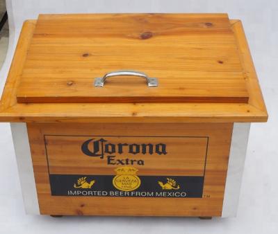 China Sustainable New Design High Quality Wooden Box Cooler Cooler for sale