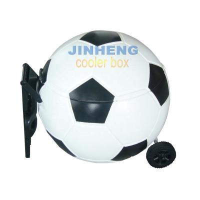 China Outdoor Sustainable 20L Two Colors Football Shape Trolley Cool Box for sale