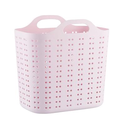 China Eco-friendly Durable Bathroom Dirty Clothes Washing Storage Baskets Drawers Plastic Laundry Hamper With Handle for sale