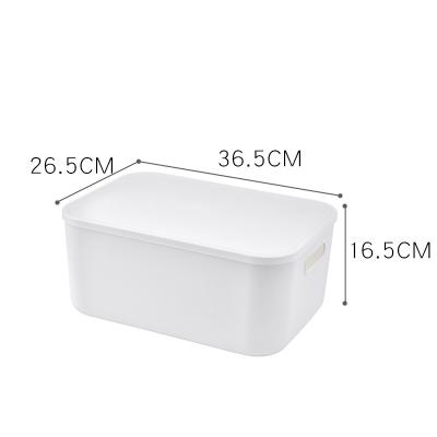 China Viable Storage Box Household Desktop Cosmetics Organizing Box Toy Sundries Snacks Plastic Storage Box With Lid for sale