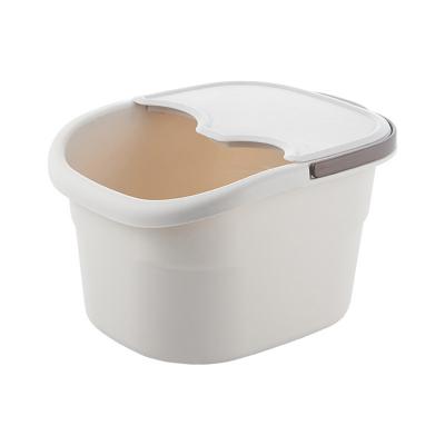 China Durable Household Thickened Foot Basin With Cover Massage Foot Bath Plastic Portable Bucket for sale