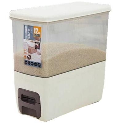 China Amazon Viable Wholesale Plastic Transparent Obvious Cereal Automatic Rice Dispenser Storage Box For Kitchen Rice Bucket Rice Box for sale