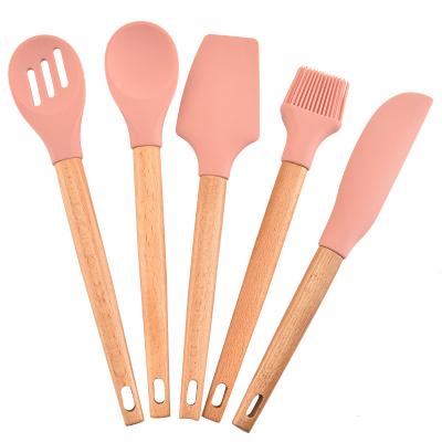 China Viable Fashion Korean Household Goods Solid Color Silicone Kitchenware Pink Cute Set for sale