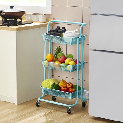 China Modern Contemporary Style Durable Funky Kitchen Shelves / Multilayer Floor Storage Rack for sale