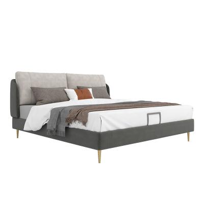 China Simple Elegant Modern Nordic Tech Fabric Soft Bed Frame Bed Frame Queen Size Bed Frame for sale