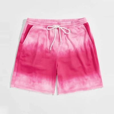 China Anti-wrinkle huilin factory customize cotton men workout shorts drawstring waist men tie dye sweat shorts for sale