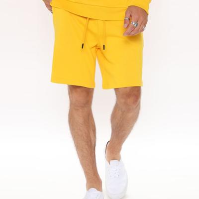 China hot sale Anti-wrinkle plus size shorts gym mens shorts drawstring waist plain ribbed men sweat shorts pants for sale