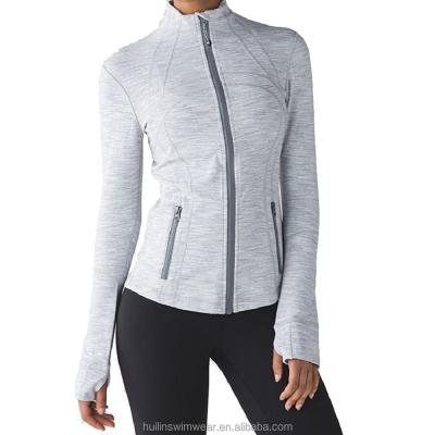 China Hot Sale Custom Logo Women Breathable Full Zip Long Sleeve Sports Yoga Top Coat for sale