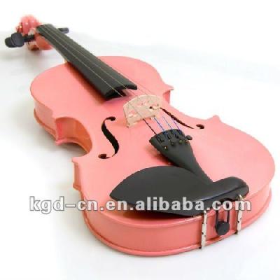 China Solid Flawless Pink Color Wooden Violin for sale