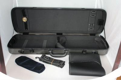 China Oblong Shaped Carbon Fiber Violin Case Carbon Fiber Covered Fiberglass Violin Case for sale