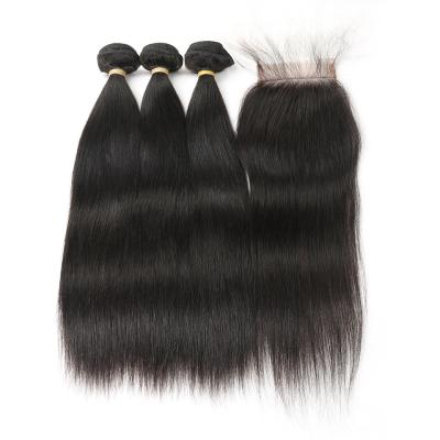 China Silky Straight Brazilian Remy Human Hair Straight Body Wave For Black Women Pre Plucked Closure And Transparent Hair Hd Lace Bundles for sale