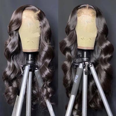 China Pre Plucked Bleached Spring Curl Vendors Virgin Vintage Knots Bodywave Water Wave 13X6 Hd Full Lace Transparent Headband Lace Hair Wig for sale