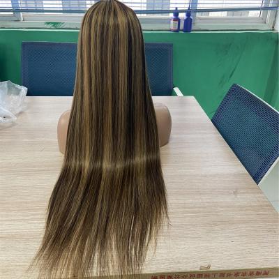 China Wholesale Body Wave Colored Sheer Lace Front Full Lace Wigs Natural Deep Wave 13X6 Hairline Honey Blonde Highlight Human Hair for sale