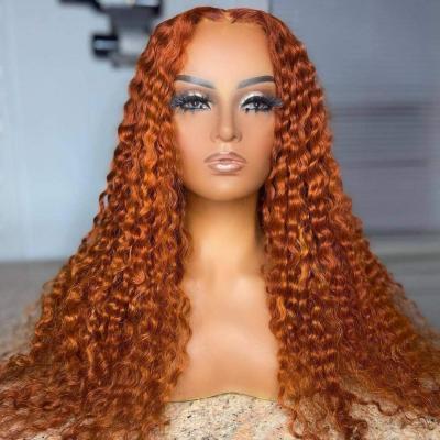 China 100% Wholesale Cheap Curly Curl Hair Hd Pre Plucked Ginger Ombre Orange Natural Swiss Braided Lace Front Wigs For Black Women for sale