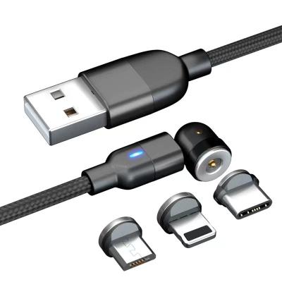 China MP3/MP4 Player 540 Rotate Magnetic Cable Stable Fast Charging High Quality Magnetic Cable, 3 in 1 Suitable for All Models for sale