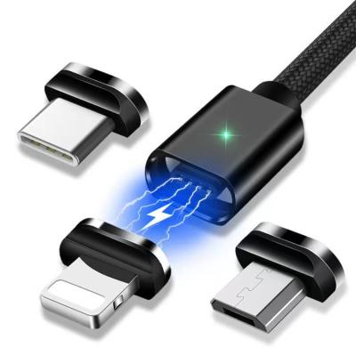 China High Quality Customization 3 Multi Function Data Transfer Cable In 1 Fast Magnetic Charging Cable USB Charger Phone Cable For IOS Android for sale