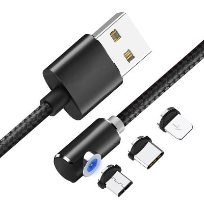 China Portable 1M 90 Degree Magnetic Cable, Nylon Led Micro Cable and Type-C Usb C Usb 8pin Cable for sale