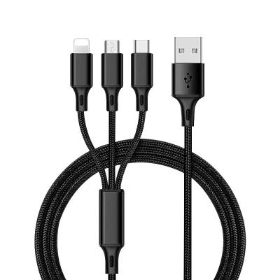 China Convenient 3in1 Android phone type c xiaomi Huawei Samsung charger wire on sale iPadData USB cable low price fast charging for sale