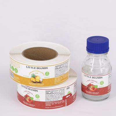 China Custom Self-adhesive Waterproof Fruit Waterproof Natural Handmade Jam Bottle Private Label Sticker For Bottle for sale