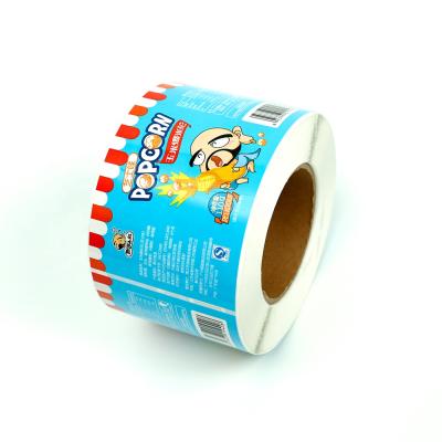 China Waterproof High Quality Customized Rectangle Labels, Synthetic Paper Stickers For Delicious Popcorn Plastic Bottle for sale