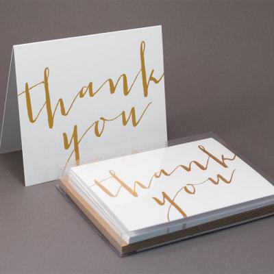 China Europe Custom Greeting Card Gold Foil Thank You Cards For Small Business, Your Wedding, Baby Shower for sale