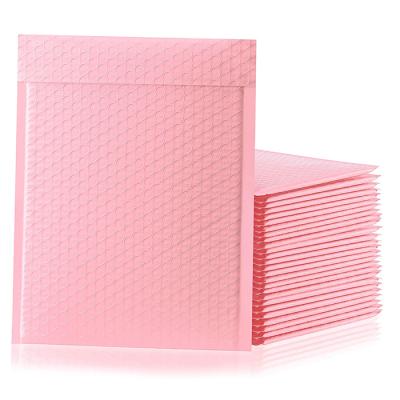 China Strong Self Adhesive Sakura Pink Envelopes Poly Bubble Custom Mailers, Padded Bubble Lined Polymailer Bags For Express Mailing for sale