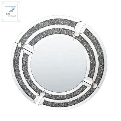 China Contemporary Round Accent Wall Mirror - Modern Frameless Circle Mirror for Fireplace Hallway Cabinet Bedroom Living Room for sale